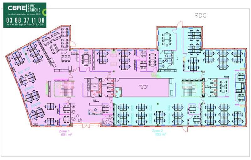 Location de bureau de 2 201 m² à Illkirch-Graffenstaden - 67400 plan - 1