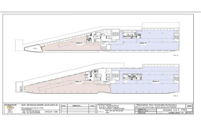 Location de bureau de 1 576 m² à Levallois-Perret - 92300 plan - 1