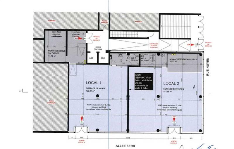 Location de local commercial de 175 m² à Bordeaux - 33000 plan - 1