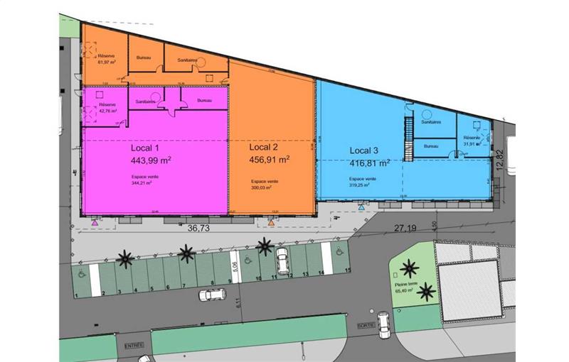 Location de local commercial de 1 495 m² à Lescar - 64230 plan - 1